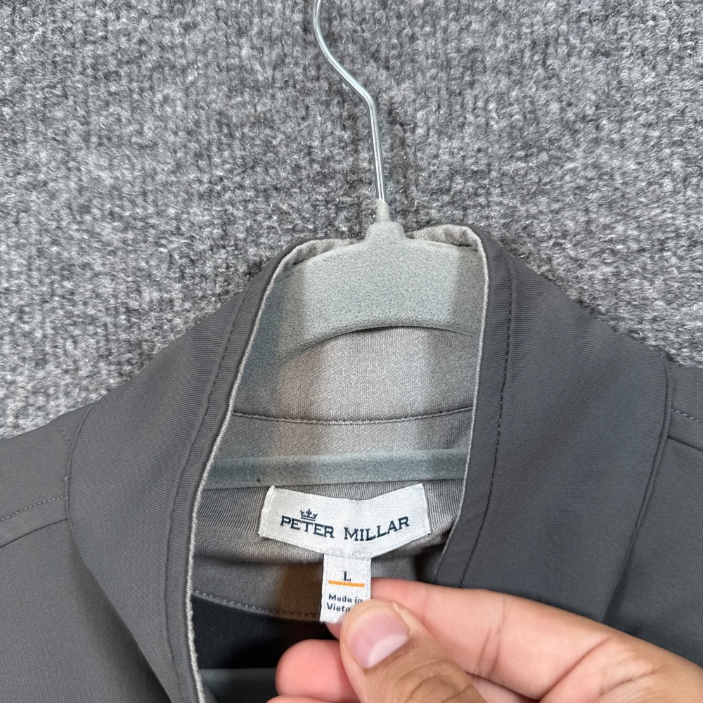Peter Millar Pullover Sweatshirt Mens Large Gray 1/4 Zip Performance Shirt - Picture 4 of 9